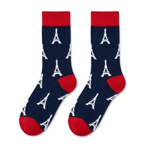 Chaussettes en coton personnalisées, design jacquard avec lieux emblématiques <span class=keywords><strong>du</strong></span> <span class=keywords><strong>monde</strong></span>, chaussettes fantaisie tendance pour hommes et femmes - Product Image 1