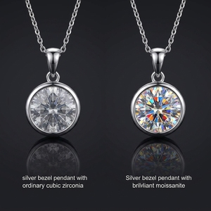 Collier pendentif bulle en moissanite plaqué or argent S925 avec chaîne O géométrique unisexe - Product Image 4