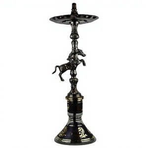 Auténtico Set de Hookah Khalil Mamoon con Diseño de Caballo Hecho a Mano - Shisha de 82cm con Núcleo y Cámara Interna de Latón Sólido - Product Image 4