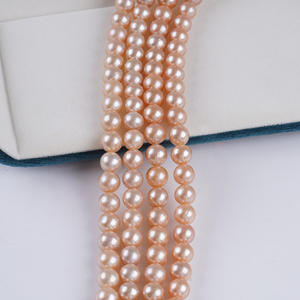 Collar de Perlas de Agua Dulce Naturales Rosadas de 8-8.5mm, Perlas Blancas de Luz Intensa, Semiterminadas, para Joyería DIY - Product Image 2