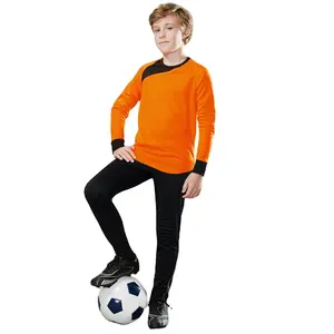 Kinderen Voetbal Doelman Jersey Custom 100% Polyester Lange Mouw Voetbal Kids Shirt Jersey Met Custom Logo Afdrukken