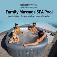 Baignoire Spa Gonflable Moderne 806L en PVC, Double Baignoire avec 8 Jets, Massage LED, Chauffage à Température Constante, Autoportante pour Hôtels et Villas