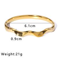 Ensemble de bijoux plaqué or 18 carats rétro, bijoux classiques en PVD, bracelet ondulé en argent, minimaliste, acier inoxydable, bague de couple ALN2512213