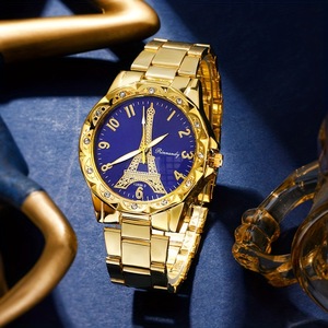 Jam Tangan Wanita Quartz Fashion Tume Cross-border Hot Sale, Set Ramah Lingkungan dari Bahan Alloy, Diameter 40mm, Jarum Penunjuk, Ketebalan 10mm, Cocok untuk Semua Gaya - Product Image 2