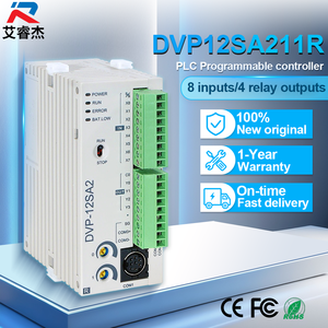 โมดูล IO รุ่น DVP12SA211R 24VDC 8 อินพุต/4 เอาท์พุต ของแท้ใหม่เอี่ยม พร้อม PLC รุ่น DVP14SS211T ตัวควบคุมลอจิกแบบตั้งโปรแกรมได้ มีสินค้าในสต็อก - Product Image 1