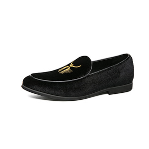 Plus Size 48 Men's Low-Top <strong>Embroidered</strong> <strong>Velvet</strong> Casual Leather Shoes Slip-On <strong>Loafers</strong> - Product Image 6