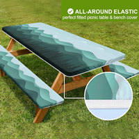Nappe de camping imperméable et coupe-vent 4/6/8 pieds 3 pièces couverture de table de pique-nique avec couvertures de banc