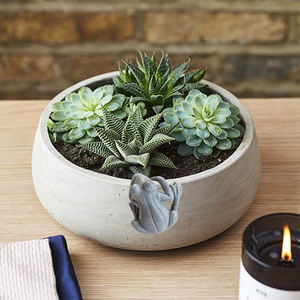 Custom Resin Outdoors Garden Planter Buddy Climbing Gray Frog Sculpture Wholesale <strong>Animal</strong> Figurine Flower Pot Hanger Decor - Product Image 4