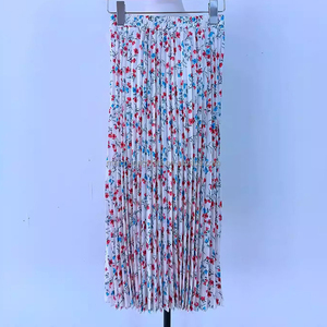 กระโปรงชีฟองพลีทพิมพ์ลายดอกไม้แบบกำหนดเองสำหรับผู้หญิง สวมใส่สบายๆ ในชีวิตประจำวัน - Product Image 4