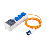 Kit d'alimentation électrique mobile 13A 250V 15m avec 3 prises UK, disjoncteur et protection différentielle (RCD) pour camping et caravanes