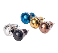 Sweideer Mini interrupteur momentané 8 mm, auto-réinitialisable, étanche, bouton poussoir de commande marche/arrêt, interrupteur à bouton poussoir métallique