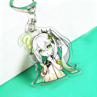 Breloque personnalisée en acrylique pour sac, motif fille anime Kawaii, avec fermoir mousqueton