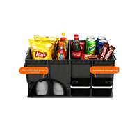 Organisateur de coffre de voiture pliable en tissu Oxford, boîte de rangement de voiture de 75L, grande capacité, pliable, étanche avec couvercle pour SUV et berlines
