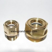 Indicateur de niveau d'huile en laiton hexagonal NPT / BSP de 3/8 pouces pour réducteurs à vis sans fin de boîte de vitesses de pompes