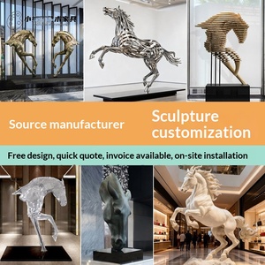 Escultura de Caballo de Acero Inoxidable, Fibra de Vidrio, Madera y Resina Transparente, Adorno Grande Personalizado para Decoración de Vestíbulos de Hoteles y Villas en Guangdong - Product Image 5