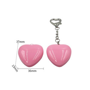 กล่องแป้งบลัชออนรูปหัวใจมาการองแบบใหม่ พร้อมพวงกุญแจ กล่องพลาสติกเปล่า บรรจุภัณฑ์เครื่องสำอางหลากสี - Product Image 2