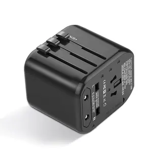 MOXOM Universal Travel Adaptor for 150 Countries Power Adaptor Plug for Europe UK Australia USA Black