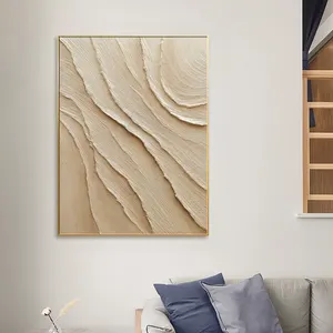 3D minimalis gelombang laut seni lukisan di cproofofy tekstur Psportng waby-sabi seni dinding minyak disesuaikan Logo kain kanvas