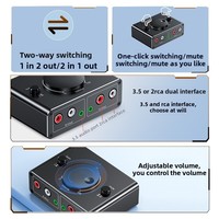 Convertidor de Audio 2RCA/3.5mm Lotus, Divisor de Audio de Una Entrada a Dos Salidas/Dos Entradas a Una Salida para Computadora, Laptop, Reproductor de CD, Auriculares