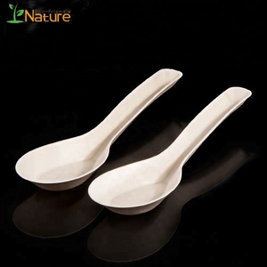120MM cubiertos desechables <span class=keywords><strong>chino</strong></span> desechables biodegradables almidón de maíz sopa cuchara - Product Image 6