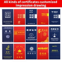 A5 A4 A3 Papier givré lustré nacré Titulaires de certificat bon marché Dossier de diplôme pour récompenses Couverture de certificat en carton bleu