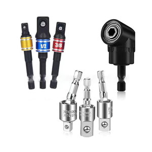7 buah adaptor Driver sudut 105 derajat, Set adaptor soket Impact 360 ° dapat diputar 1/<span class=keywords><strong>2</strong></span> "1/4" 3/8" - Product Image 1