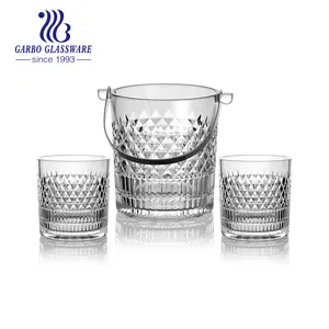 Brazil Whiskey Cups and Ice Bucket whiskey Glasses 3PCS Set Barware Collection Beer Wine Chiller with Handle for Freezer whisk