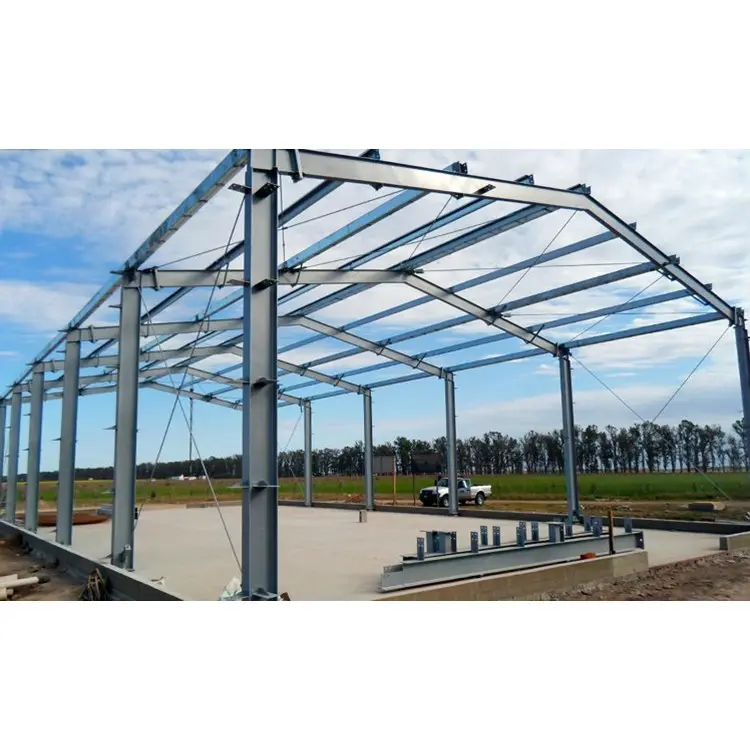 Warehouse Steel Post and Beam Frame Structure / Assembled Warehouse H Steel Materials