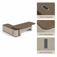 Bureau de direction de luxe E1 en MDF avec surface thermoformée en PVC, anti-rayures, anti-décoloration, tiroir avec serrure à code, gestion des câbles
