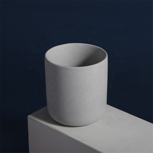 Pot de bougie <span class=keywords><strong>en</strong></span> céramique pour décoration de la maison, cylindre, logo personnalisé, mat, couleur unique, vide, noir mat - Product Image 3