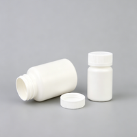 Bouteille de stockage ronde opaque en HDPE, 120 ml, 40 ml, plusieurs tailles, blanche, à bavures, avec couvercle à vis pour l'emballage de pilules, capsules, granulés, poudre