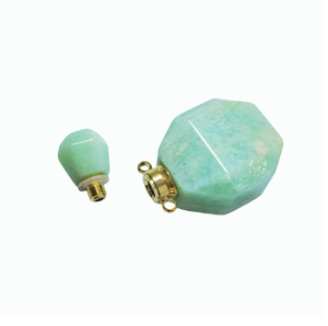 Pendentif diffuseur d'huiles essentielles rechargeable en pierre d'aventurine verte naturelle, vente en gros OEM d'usine, bijou flacon de parfum en cristal - Product Image 4