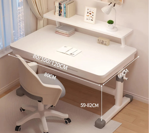 Cómoda mesa de estudio de metal ajustable en altura con estantería para uso en el hogar y la Oficina de los estudiantes - Product Image 5