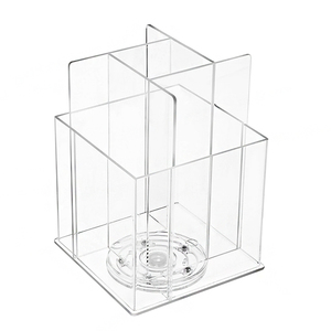 Quảng Trường Xoay rõ ràng Acrylic <span class=keywords><strong>Brochure</strong></span> hiển thị đứng <span class=keywords><strong>lucite</strong></span> tài liệu quảng cáo chủ với Vòng cơ sở cho các cửa hàng - Product Image 2