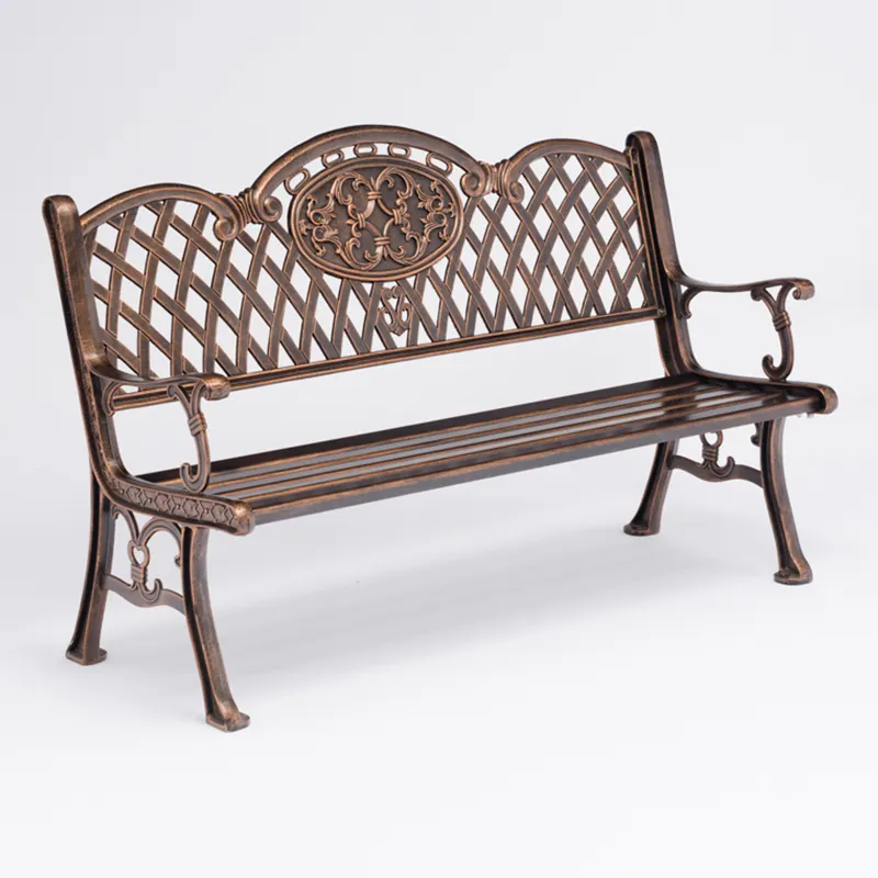 2020 New Leisure Outdoor Metal Park Gardening Benches Chair. Cast Aluminum Metal Garden Bench