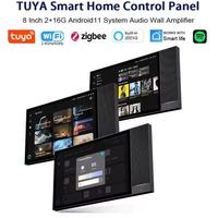 Amplificateur mural intelligent Tuya OEM 8 pouces avec écran tactile, passerelle Zigbee, automatisation domestique, WiFi, écran IPS Android 1080P