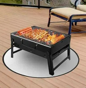 Matras Panggangan BBQ Tahan Api, Selimut Tahan Api 1M X 1M Tahan Api Hingga Suhu Tinggi Di Bawah Lantai Halaman Rumput Dilindungi Area