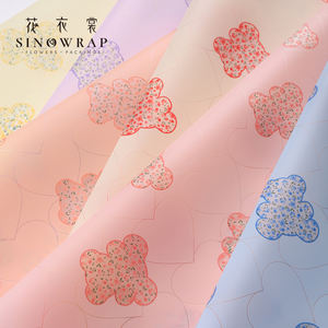 SINOWRAP nuevo papel de regalo de flores estilo <span class=keywords><strong>Retro</strong></span> 57*57CM 50Micro transparente envoltura impermeable suministros de floristería - Product Image 6