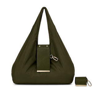 Sac à main hobo en nylon résistant à l'eau avec rabat en cuir, fabriqué en usine vérifiée |   Sac à bandoulière pour ordinateur portable de marque privée |   Échantillonnage en 7 à 10 jours - Product Image 4