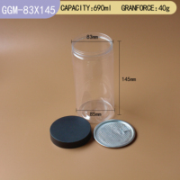Pot en plastique transparent PET de qualité alimentaire avec couvercle facile à ouvrir, récipient d'emballage alimentaire hermétique pour noix, taille et logo personnalisés