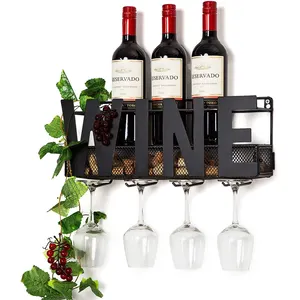 Porte-vin mural Casier à vin mural Porte-bouteilles de vin Porte-verre Vente chaude Produits