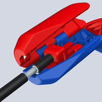Alicates Pelacables KNIPEX ErgoStrip PV de Acero con Punta Cónica Fina y Mola de Bloqueo para Conectores de Crimpado