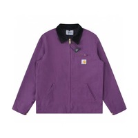 Veste de travail classique japonaise J01 en toile kaki avec fermeture éclair, 100 % coton, printemps-automne, style vintage, col à revers, coupe-vent et anti-froid
