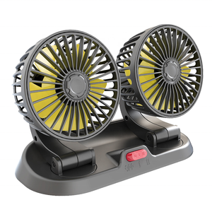 Ventilateur de voiture double tête <span class=keywords><strong>12V</strong></span>/24V d'origine, accessoires automobiles pour véhicule, camion, refroidissement d'air, ventilateur USB universel F201 - Product Image 1