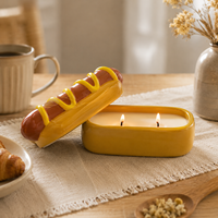 Vase à bougie en céramique créatif et mignon de style nordique, en forme de hot-dog, avec couvercle