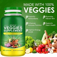 Suplemento de Vegetales Enteros de Marca Privada OEM, 90 Cápsulas Vegetales para una Salud Intestinal e Inmunológica Equilibrada, Multivitamínico a Base de Plantas