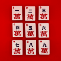 Ensemble de Mahjong de Luxe Moderne de Style Américain Rouge Classique en Acrylique Transparent Durable pour 4 Joueurs, Idéal pour les Réunions de Famille