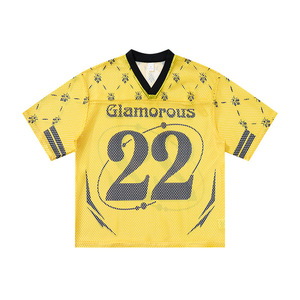 Novedad Primavera/Verano 2026: Camiseta Retro de Malla con Estampado Americano y Cuello en V de Manga Corta para Béisbol - Product Image 2