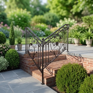 Barandilla de Balcón de Hierro Forjado con Diseño Victoriano, Montada en la Pared para Terraza o <span class=keywords><strong>Porche</strong></span> de Villa - Product Image 1