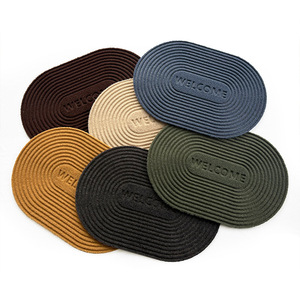 Tapis de bienvenue ovale antidérapant, absorbant l'eau, en fibre de polyester, pour cuisines extérieures commerciales, balcons - Product Image 2